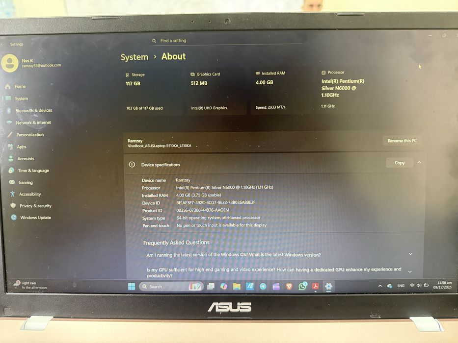 Ноутбук для навчання/роботи Asus E510KA
