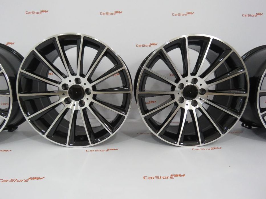 Jantes Look Mercedes Turbine 19 8 et 40 + 9 et45 5x112 Preto + polido