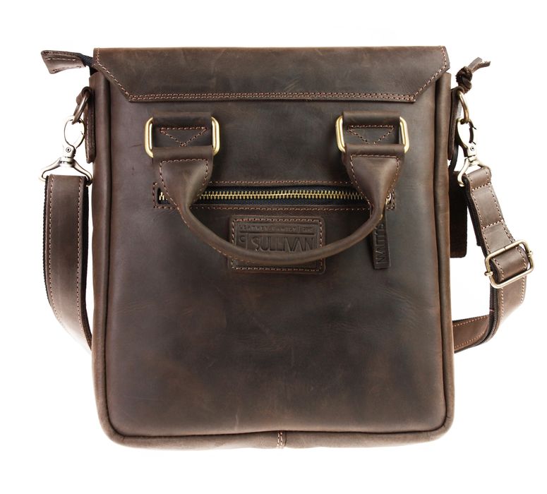 Сумка чоловіча шкіряна на плече SULLIVAN smvp146-2(46) коричнева