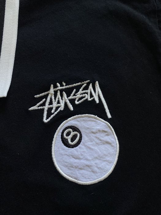 Поло футболка Stussy big logo чёрная мужская оригинал