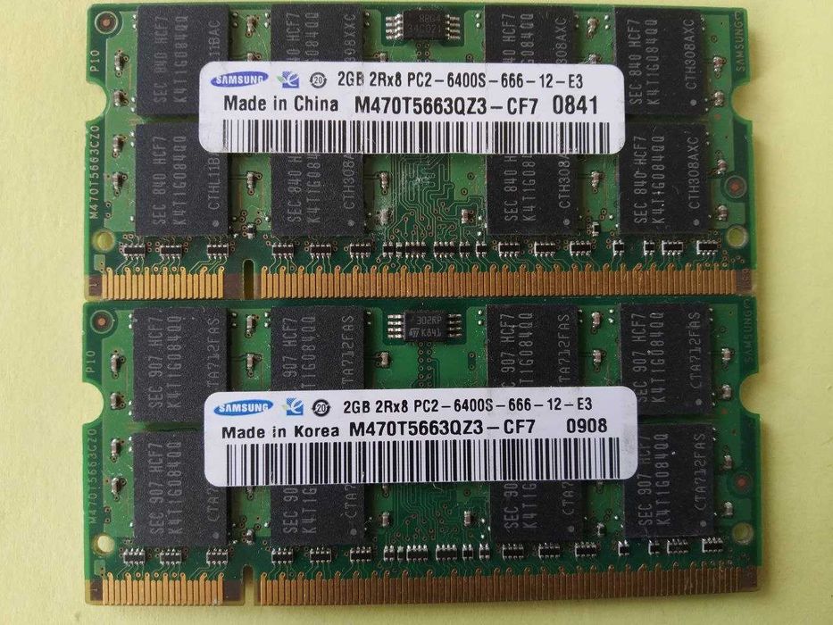 Якісна ноутбучна пам"ять Sodimm ddr2-800(667)2Gb 2Rx8 Pc2(6400S5300S