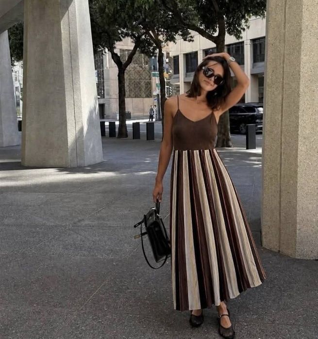 Nowa sukienka zara M midi w paski viralowa