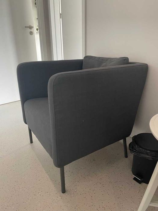 2x Fotel IKEA EKERO grafitowy - nowoczesny loft