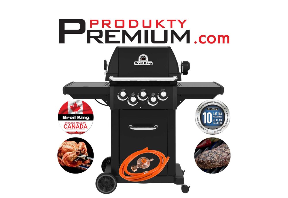 Grill ogrodowy gazowy Broil King Royal 390 SALON 1000 m2 350 modeli od ręki, duży grill 3 palnikowy z kuchenką boczną i rożnem z opiekaczem