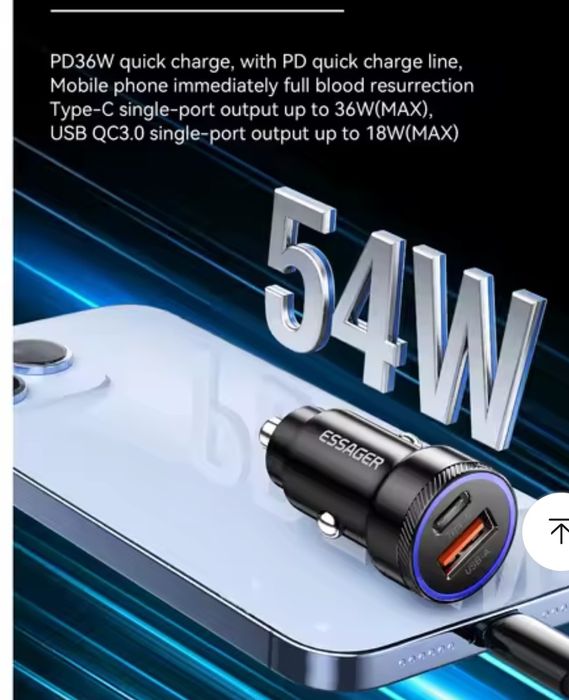 PROMOCJA!  Ładowarka sam. 54W Essager+gratis