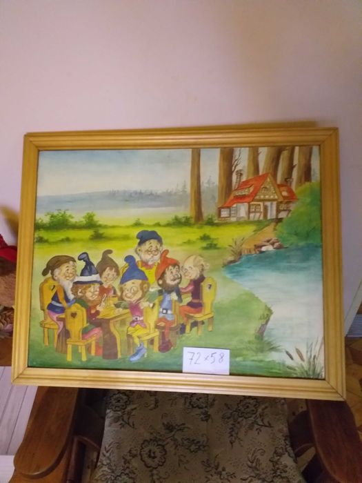 Obraz malowany na plotnie , do dziecinnego pokoju .