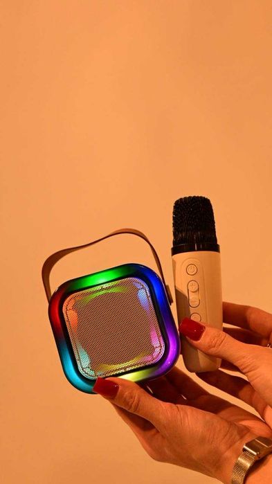 Портативна колонка з караоке мікрофоном RGB підсвіткою Bluetooth