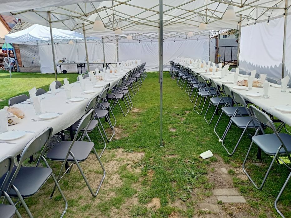 Wynajem namiotów, stołów, krzeseł