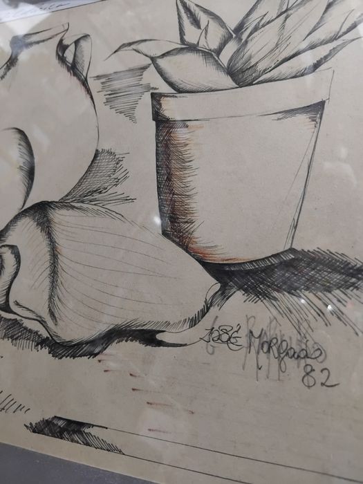 Pintura, obra assinada mestre  José  Mascarenhas