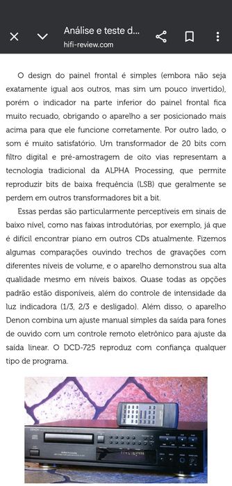 Leitor CD Denon DCD 725