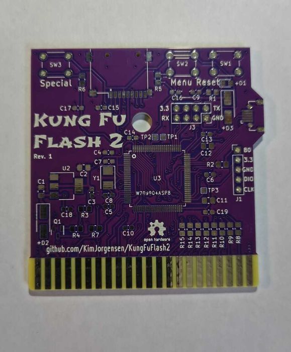 Kung Fu Flash 2 kartridż PCB płytka Commodore 64