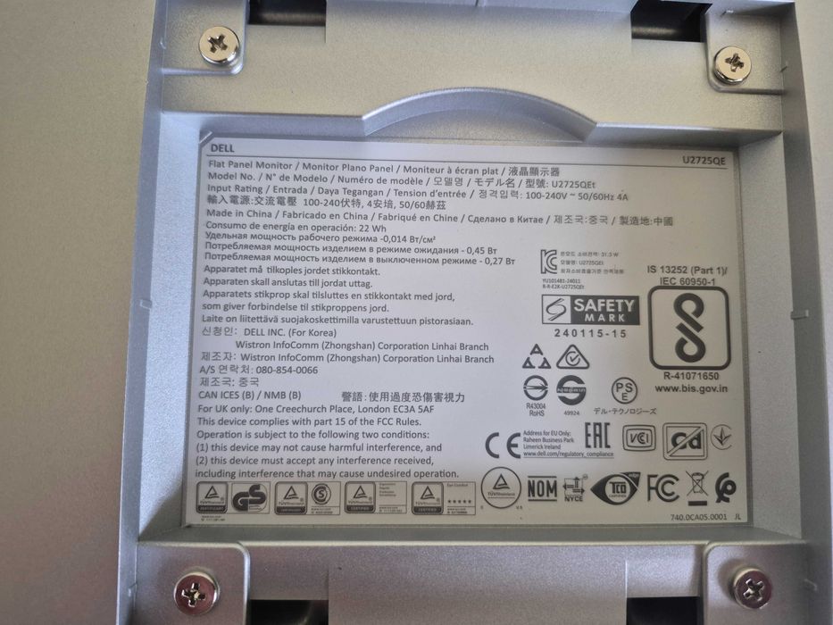 Dell UltraSharp 27 4K Thunderbolt Hub  U2725QE  120hz