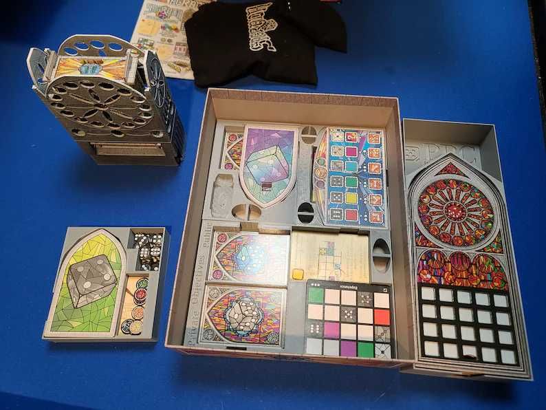 Insert organizer do gry planszowej Sagrada + mieści wszystkie dodatki + wieża na kości