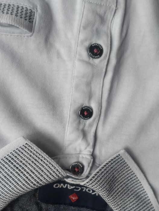 Polo T-shirt koszulka Volcano krótki rękaw biały r. S