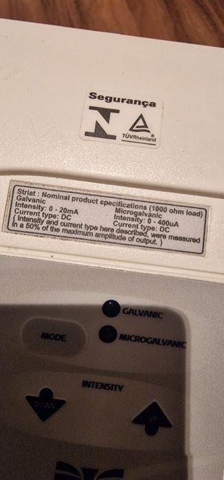 Aparelho corrente Galvanica e Microgalvanica