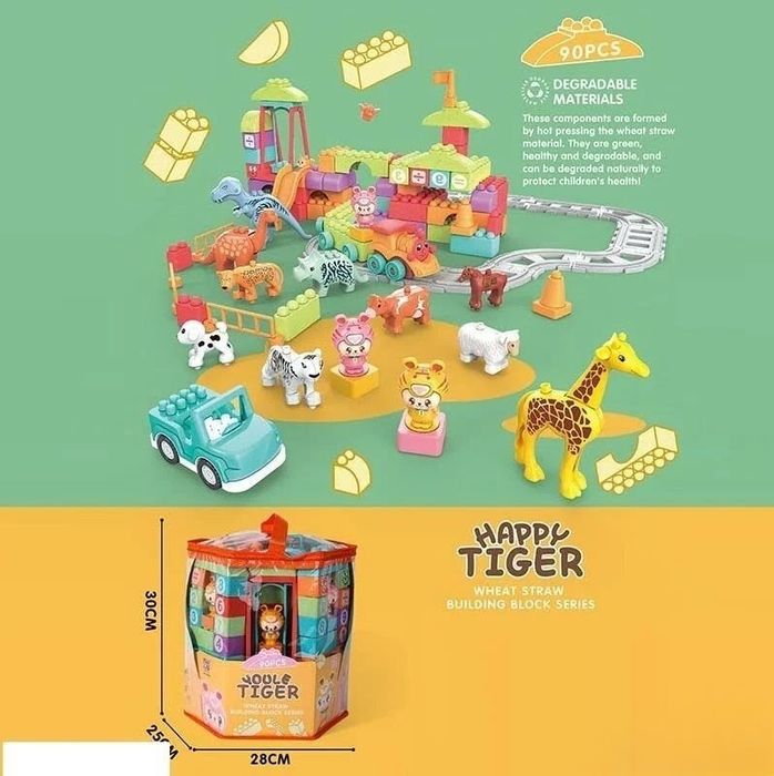 Конструктор дитячий парк розваг, конструктор крупний транспорт,звірят