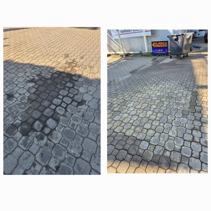 Mycie kostki brukowej, elewacji, dachów.