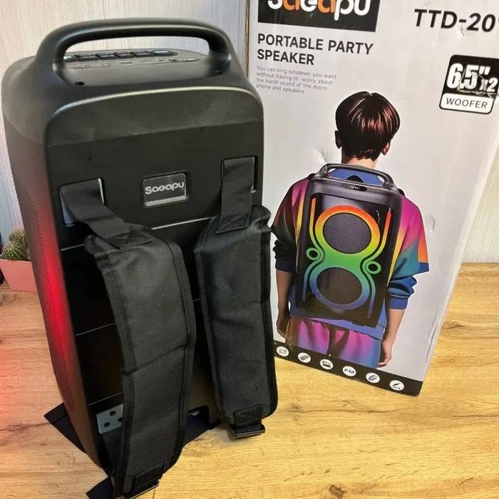 Колонка Bluetooth Portable Party Speaker TTD громкий звук  LED караоке