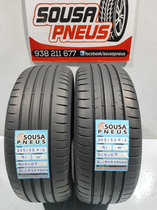 2 pneus semi novos 205-55R16 Dunlop - Oferta dos portes