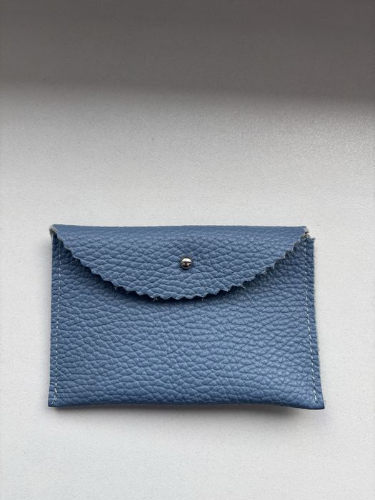 Etui na karty portfelik pieniądze skórzane kolor jeans KOHNKE