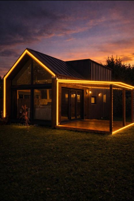 Domek mobilny drewniany szkieletowy stodoła antresola