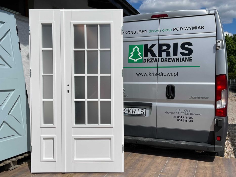 Drzwi wewnętrzne dwuskrzydłowe białe bezprzylgowe cała Polska