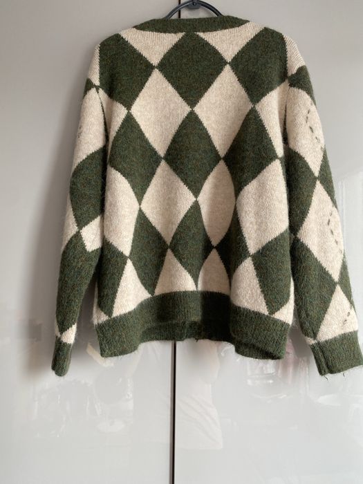 Kardigan/sweter w romby khaki / skandynawski styl Lavysh