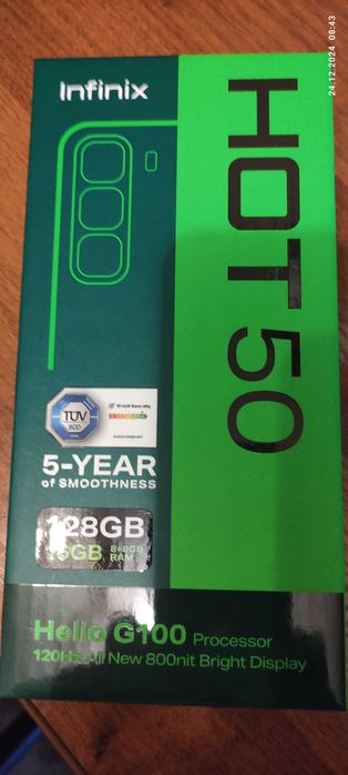 Продам Infinix HOT 50 8/128GB Sleek Black NFC НОВИЙ