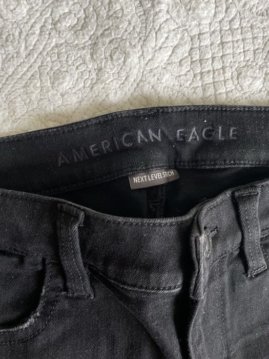 Nowe! Czarne jeansy z dziurami American Eagle rozm 4 Usa 36 EUR