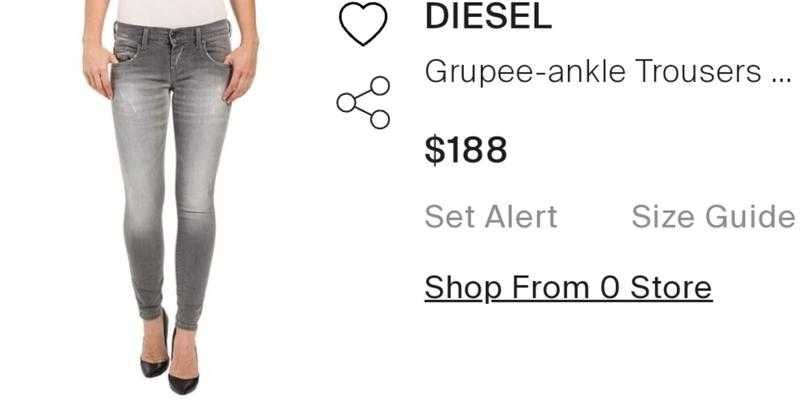 джинсы дизель diesel grupee ankle skinny wash 0672j тунис / 24w/32l