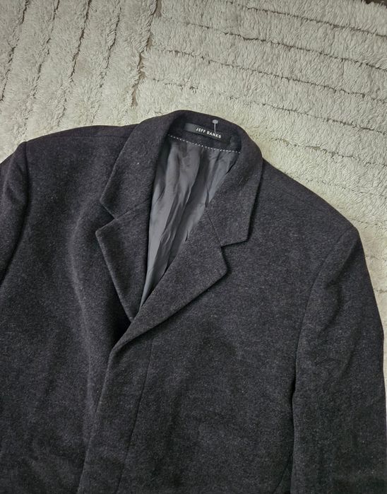 Nowy Ekskluzywny Wełniany Płaszcz JEFF Banks z Kaszmirem 54 (XL)