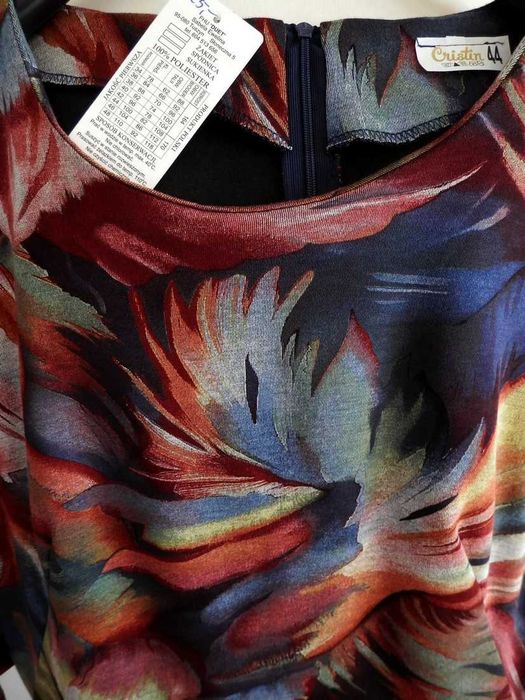 Sukienka Wizytowa Dżersejowa Jersey Kolory Ciepłe Wiskoza 44