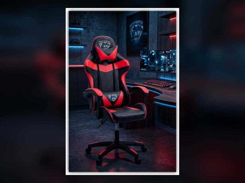 Nowy Fotel Gamingowy Obrotowy Dla Gracza Z Masażem Ekoskóra
