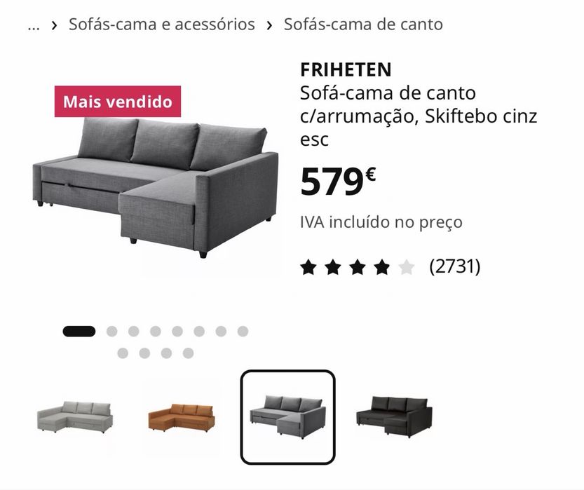 Sofa FRIHETEN IKEA 3 lugares