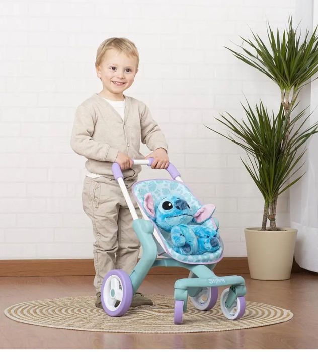 Коляска для ляльки Стіч. Прогулянка SMOBY 7600251225  поворотними