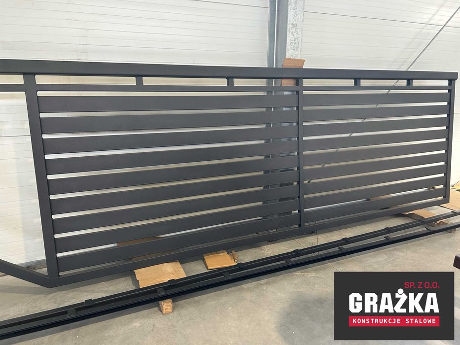 Brama przesuwna 4x1,42m profil 100x20 poziomy ocynk + Antracyt