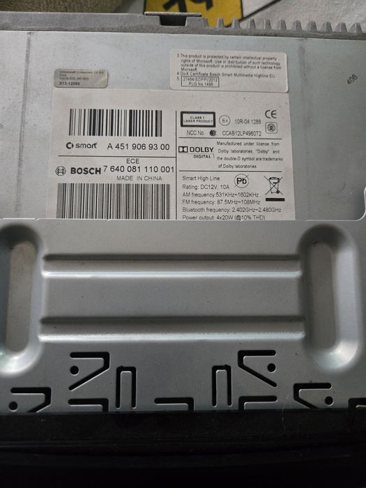 Radio carro smart 451