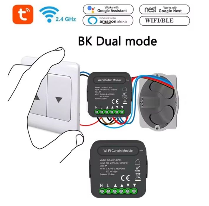 Modulo para estores elétricos tuya Zigbee