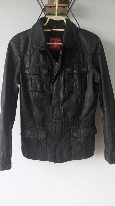 Czarna kurtka ramoneska 38/40-skóra naturalna