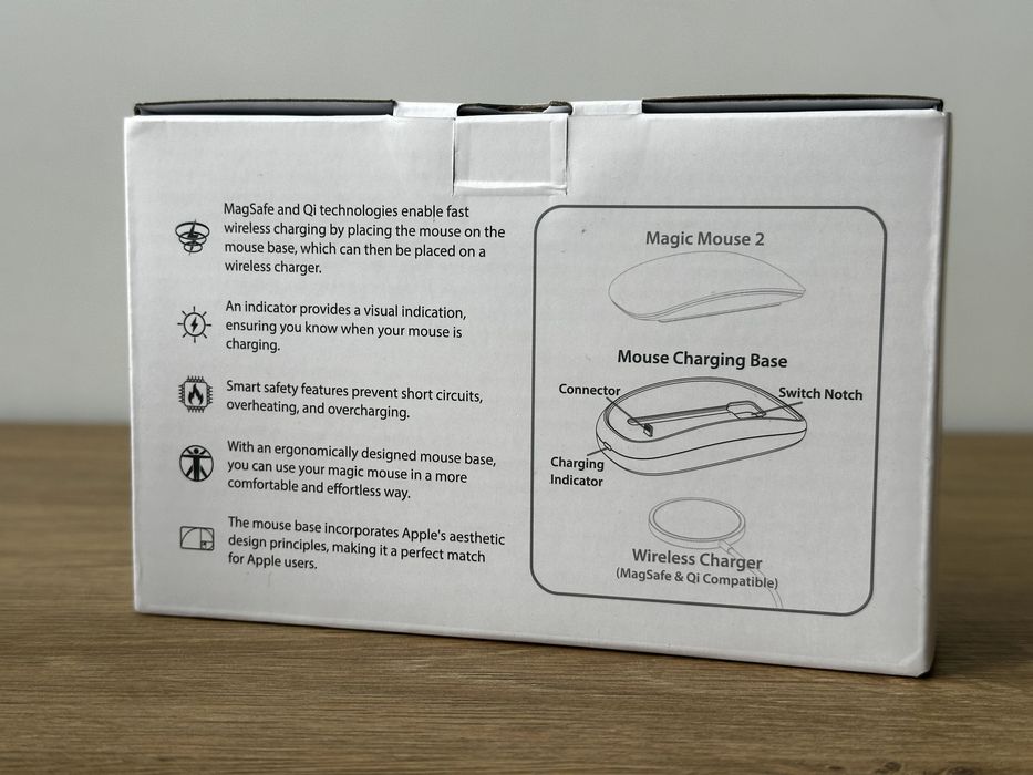 Ергономічний чохол з бездротовою зарядкою для Apple Magic Mouse