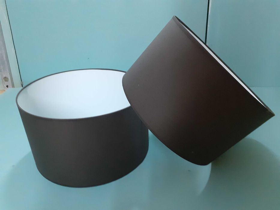 Dwa abażury 35x20 brązowo biały