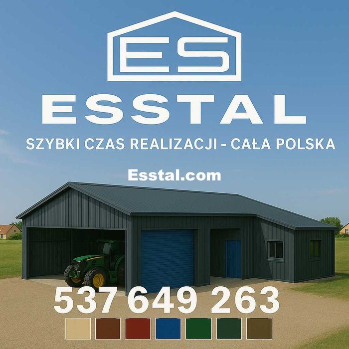 Garaż Blaszany na Samochody | Wiata na Maszyny | Magazyn – ESSTAL*