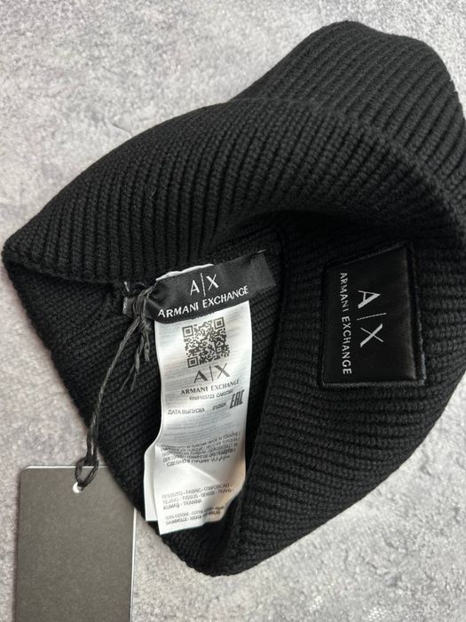 Шапка Armani Exchange чорна чоловіча шапка армані екчендж чоловіча