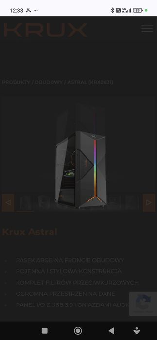 Obudowa do komputera Krux Astral ARGB