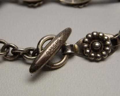 Przedwojenna srebrna bransoletka przekładane zapięcie 15,5 cm.