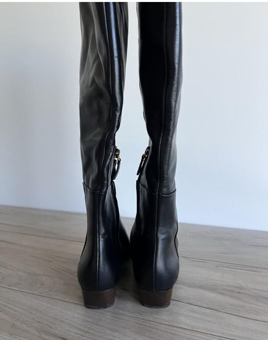 Чоботи сапожки шкіряні massimo dutti оригінал