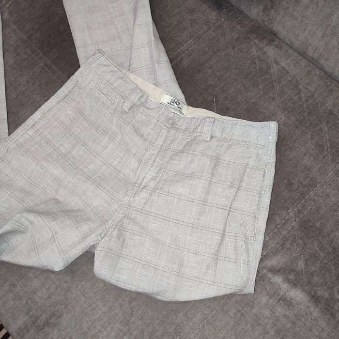 Льняные чиносы брюки Zara, лён