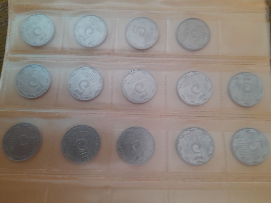Продам погодовки монет номіналом 1, 2, 5 копійок