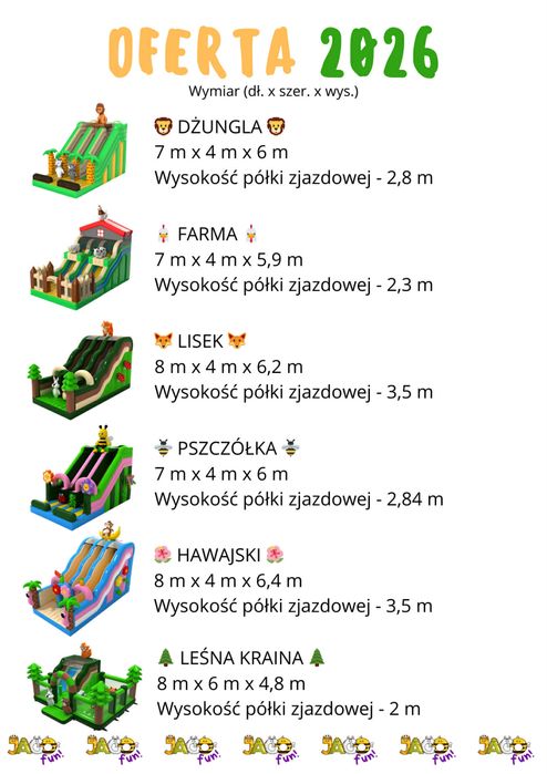Dmuchańce Wynajem zjeżdżalnie dmuchane Atrakcje dla dzieci Urodziny