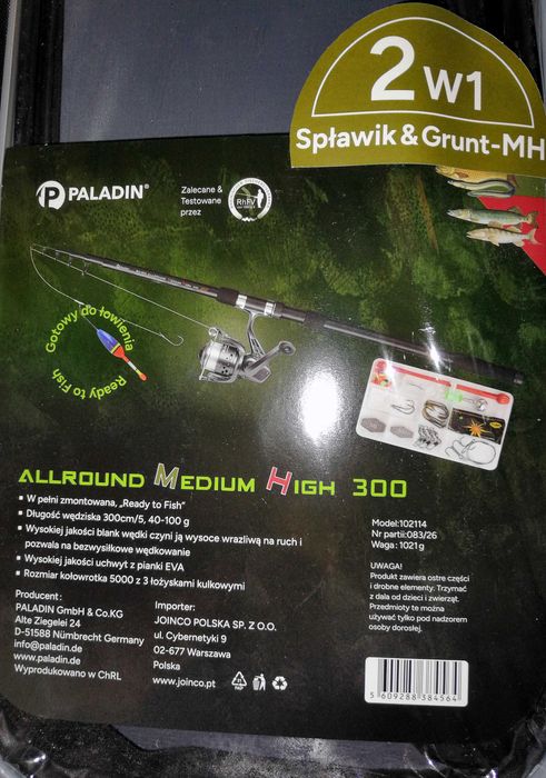 Wędka uniwersalna Medium Hight 300 40-100g teleskopowa spławik / grunt